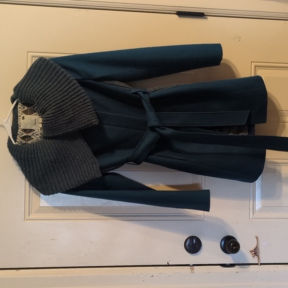 Elevenses by Anthropologie Wool Blend Jacket - Vibrant Teal Green - Picture 8 of 16